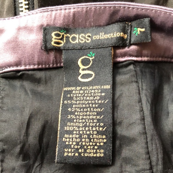 Grass Black Gray Satin Strapless Party Going Out Dress M - Picture 7 of 12